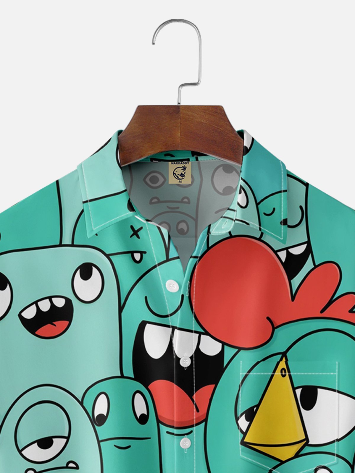 Moisture-wicking Cartoon Chest Pocket Casual Shirt
