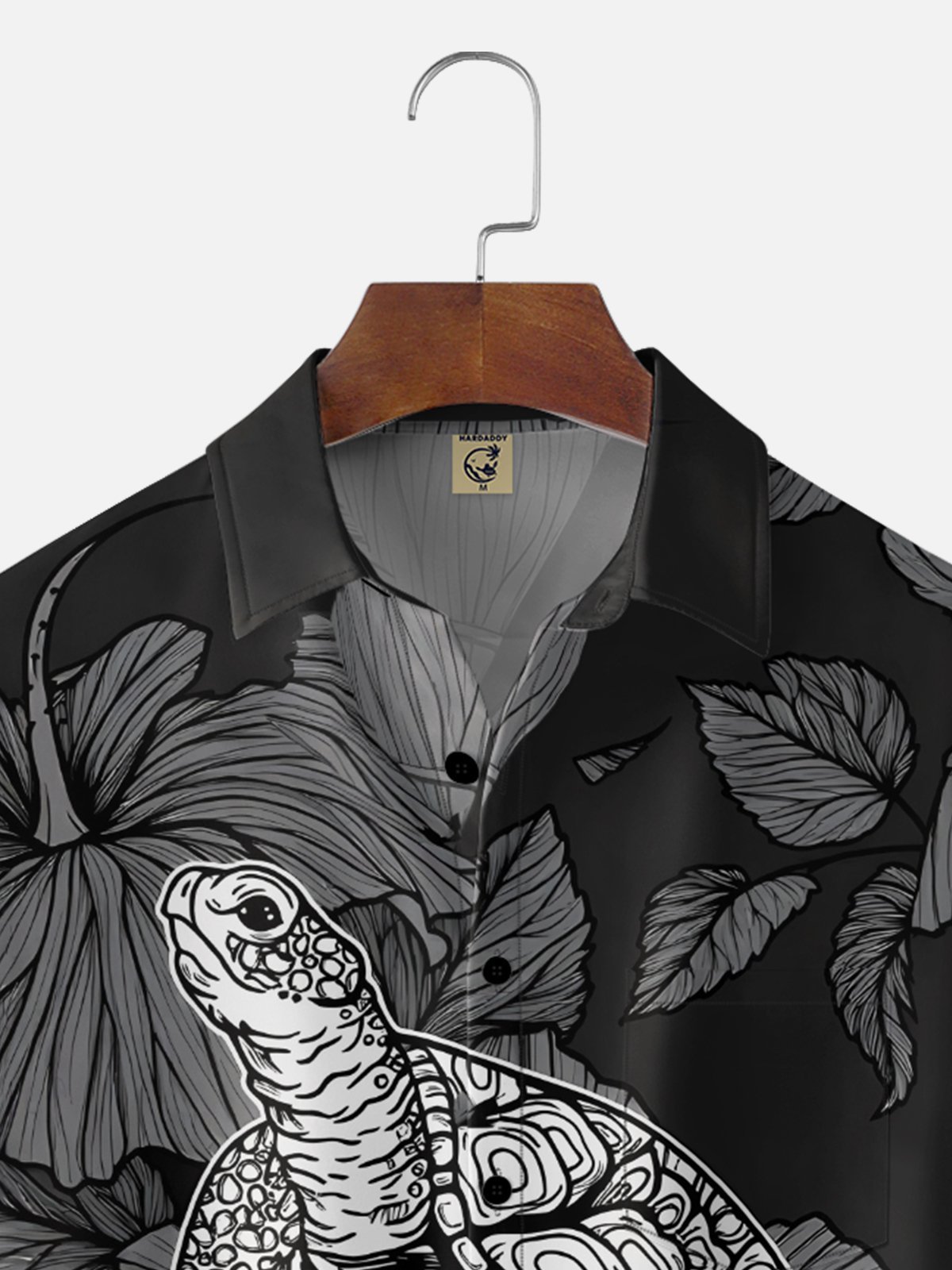 Moisture Wicking Botanical & Turtle Chest Pocket Holiday Hawaiian Shirt