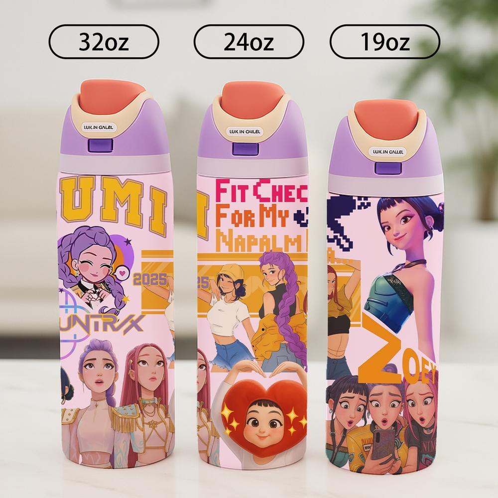 1Pc insulated mug, double wall skinny vacuum cup with leak-proof lid, hot cold drinks tumbler, hot 12 hours cold 24 hours, anime style print, stainless steel thermal travel mug, gift for women men, Christmas birthday holiday, Insulated Travel Drinkware