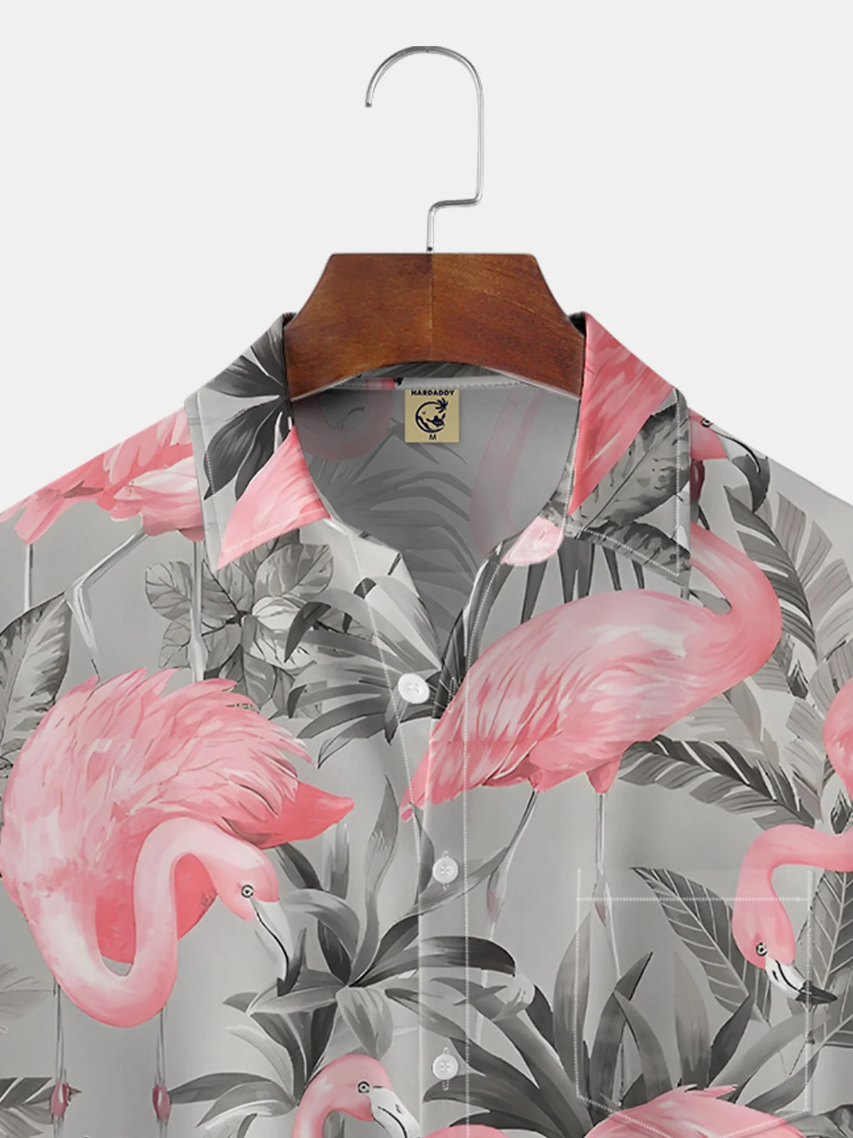 Men's Printed Casual Breathable Flamigo Short Sleeve Hawaiian Shirt
