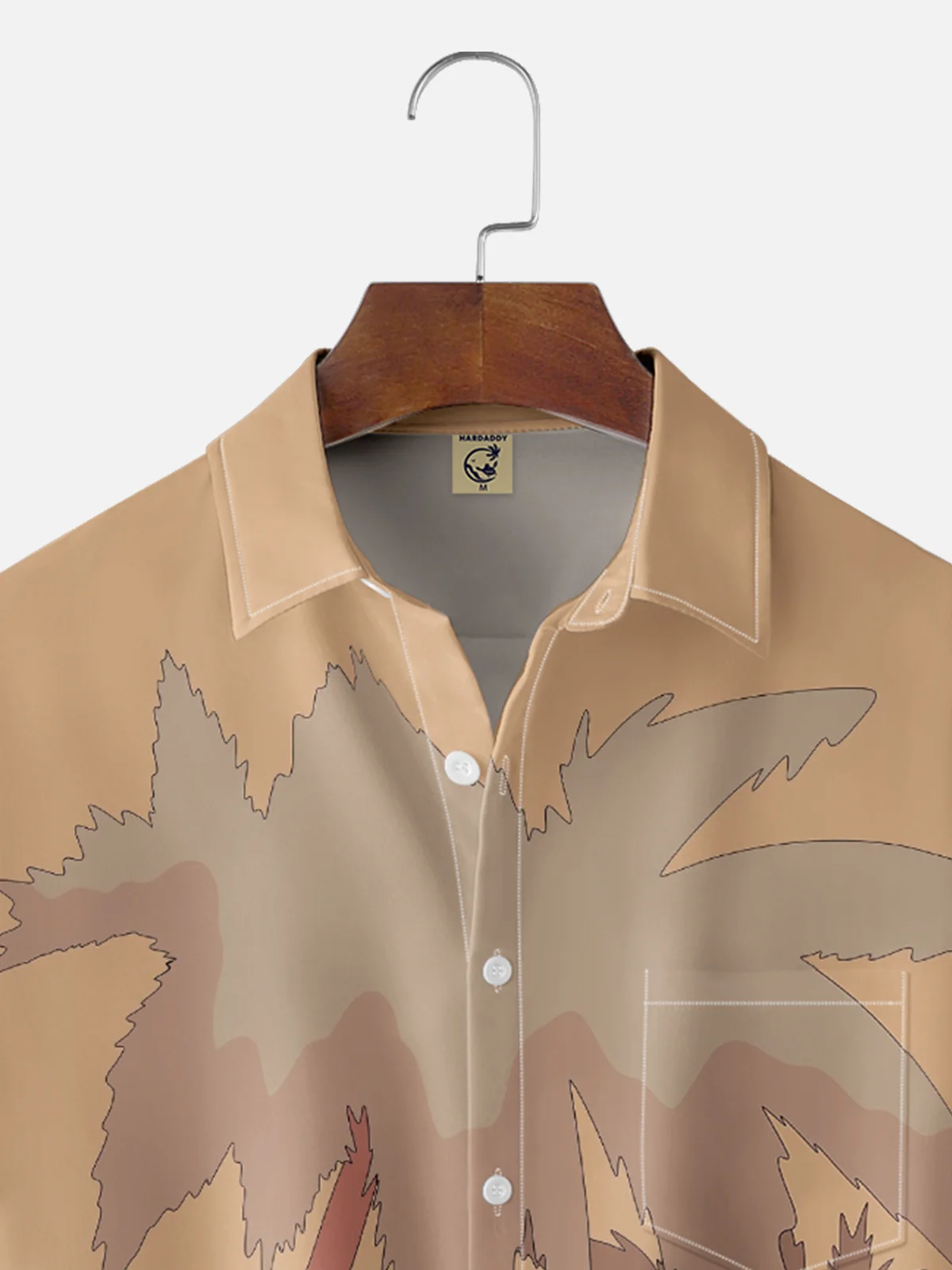 Stephen Wade Moisture Wicking Seaside Coconut Tree Chest Pocket Hawaiian Shirt