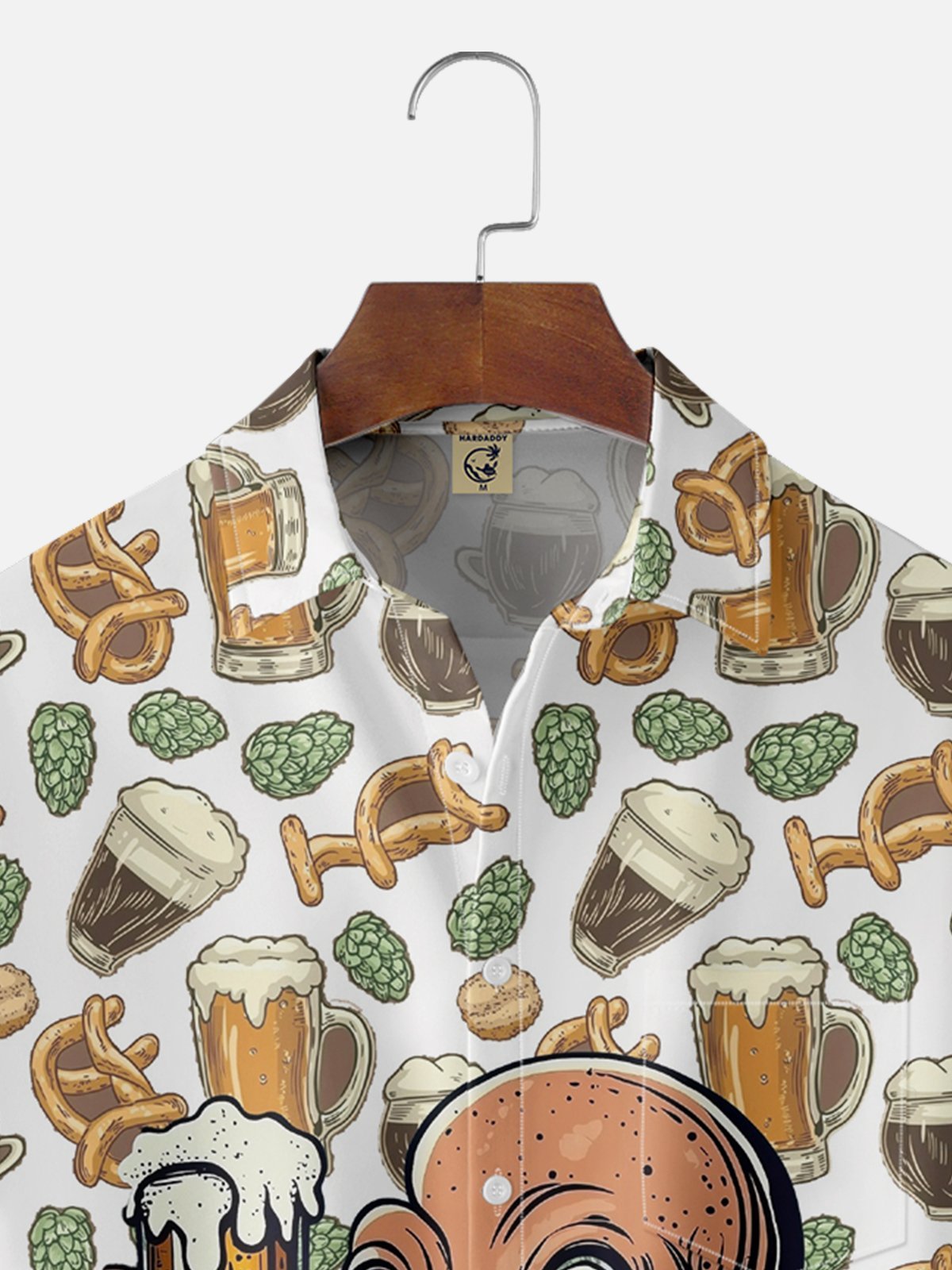 Moisture-wicking Beer Octopus Chest Pocket Hawaiian Shirt