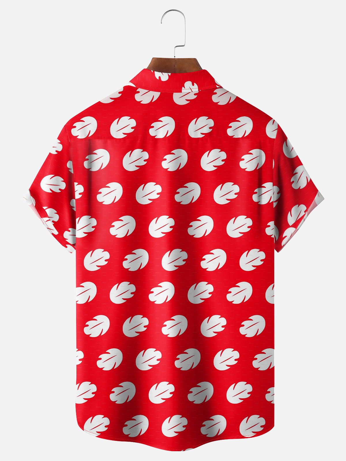 Moisture-wicking Leaf Chest Pocket Hawaiian Shirt