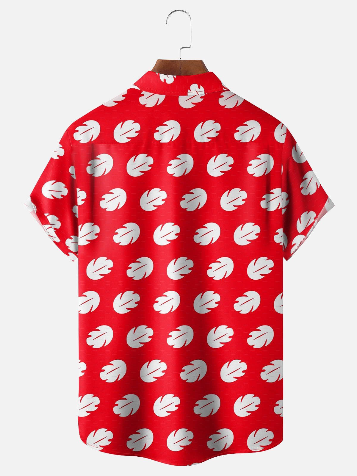 Moisture-wicking Leaf Chest Pocket Hawaiian Shirt