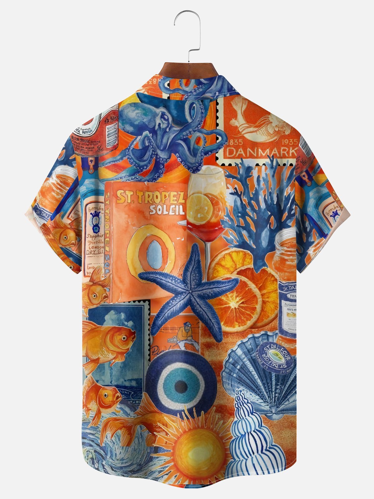 Moisture Wicking Ocean Chest Pocket Hawaiian Shirt