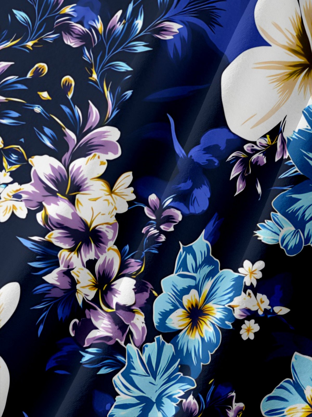 Moisture-wicking Tropical Floral Chest Pocket Hawaiian Shirt