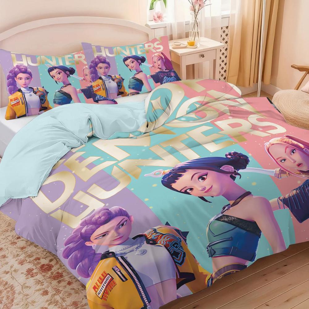 3pcs Kpop Girl Group Bedroom Bedding Set, Including 1 duvet cover and 2 pillowcases, Perfect Gift for Pop Music Fans, Festival & Back-To-School Use