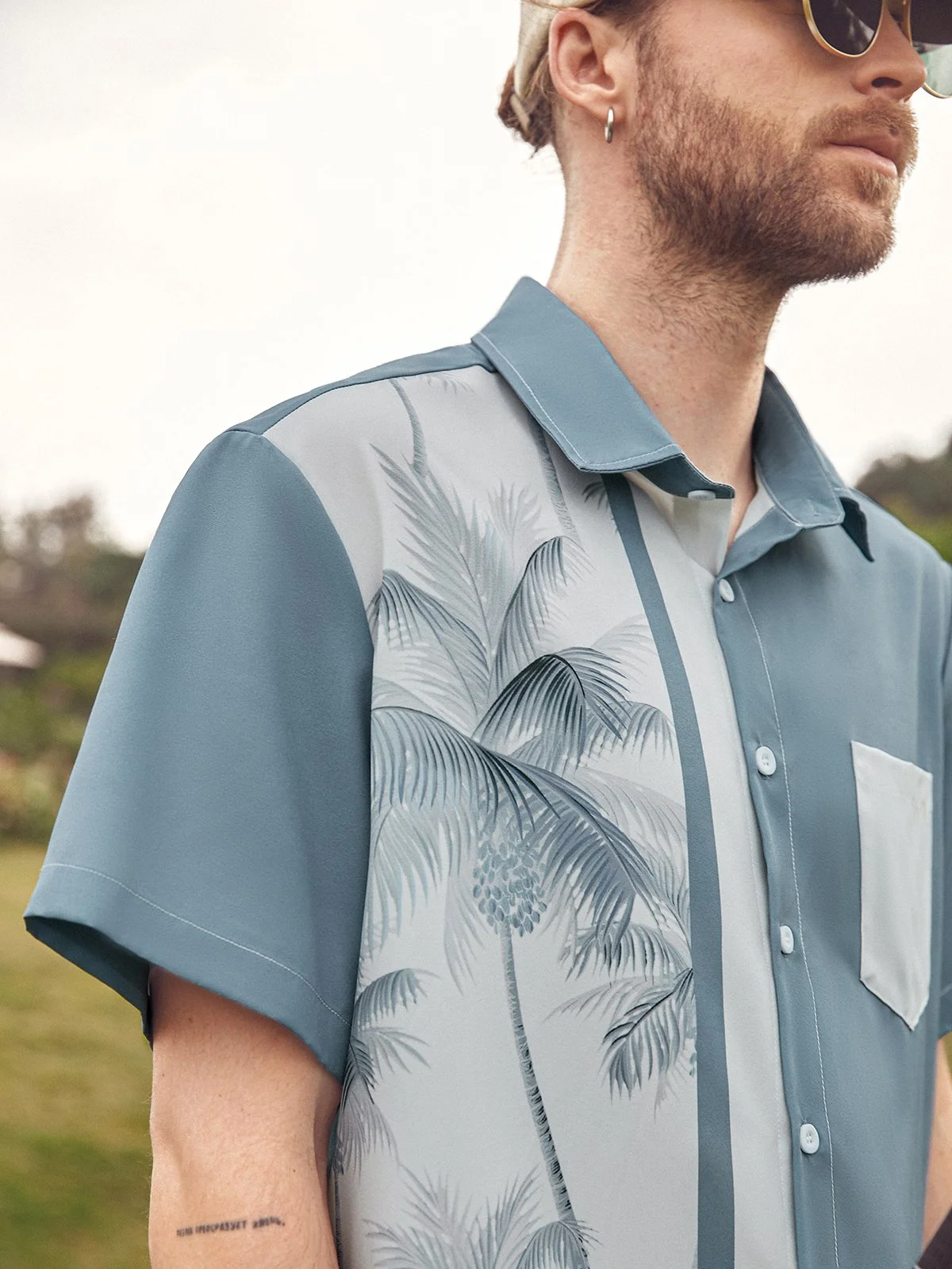 Men's Coconut Tree Casual Breathable Short Sleeve Hawaiian Shirt