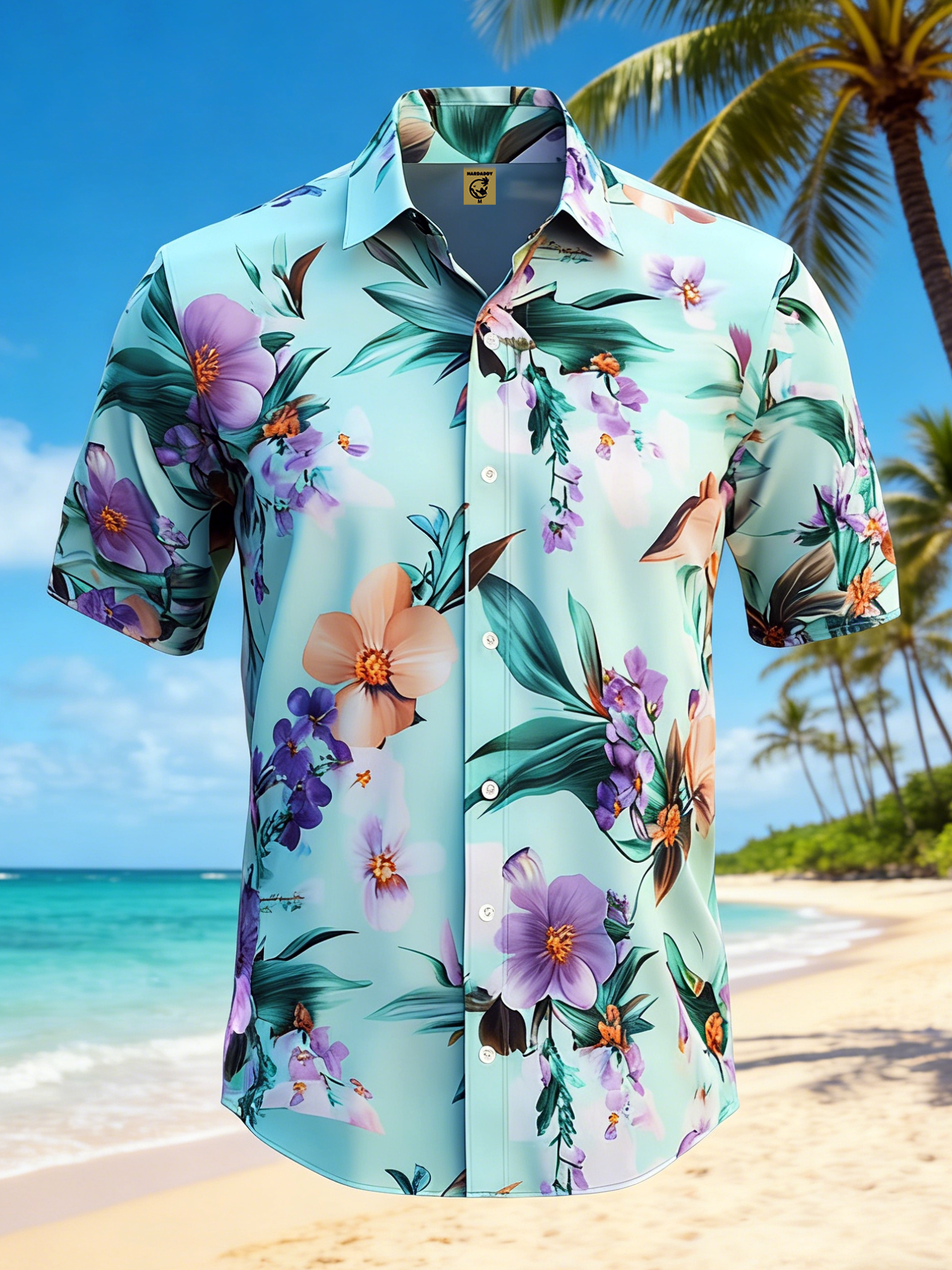 Moisture-wicking Floral Chest Pocket Hawaiian Shirt