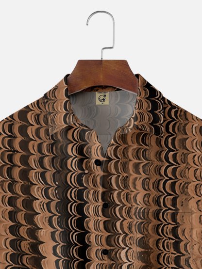 Moisture-wicking Abstract Art Chest Pocket Hawaiian Shirt