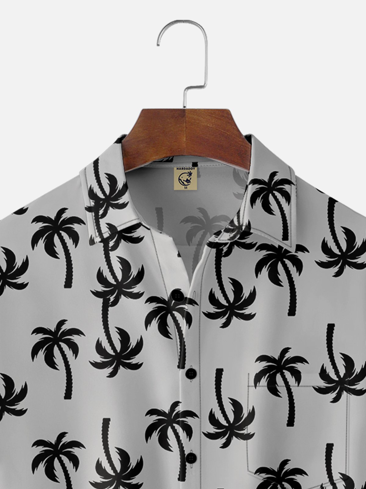 Moisture-wicking Palm Tree Chest Pocket Hawaiian Shirt
