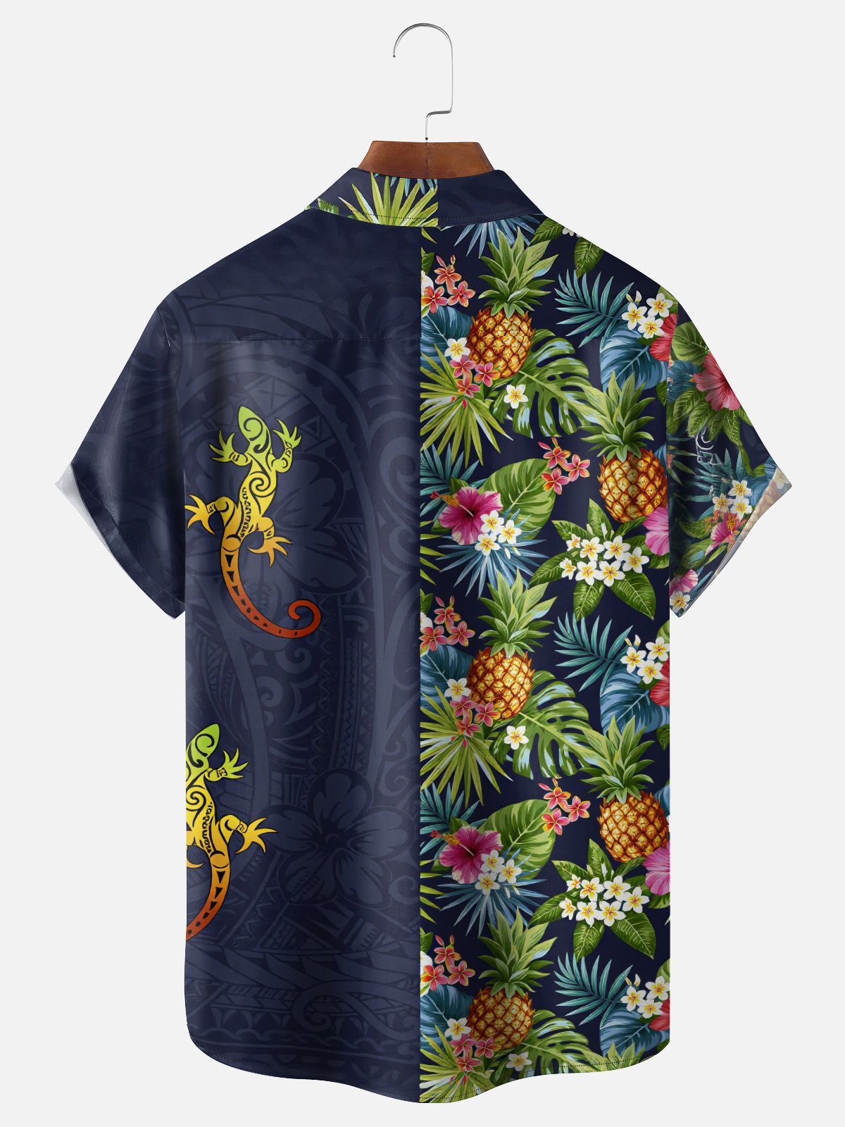 Moisture-Wicking Tropical Floral and Paisley Print Chest Pocket  Holiday Hawaiian Shirt