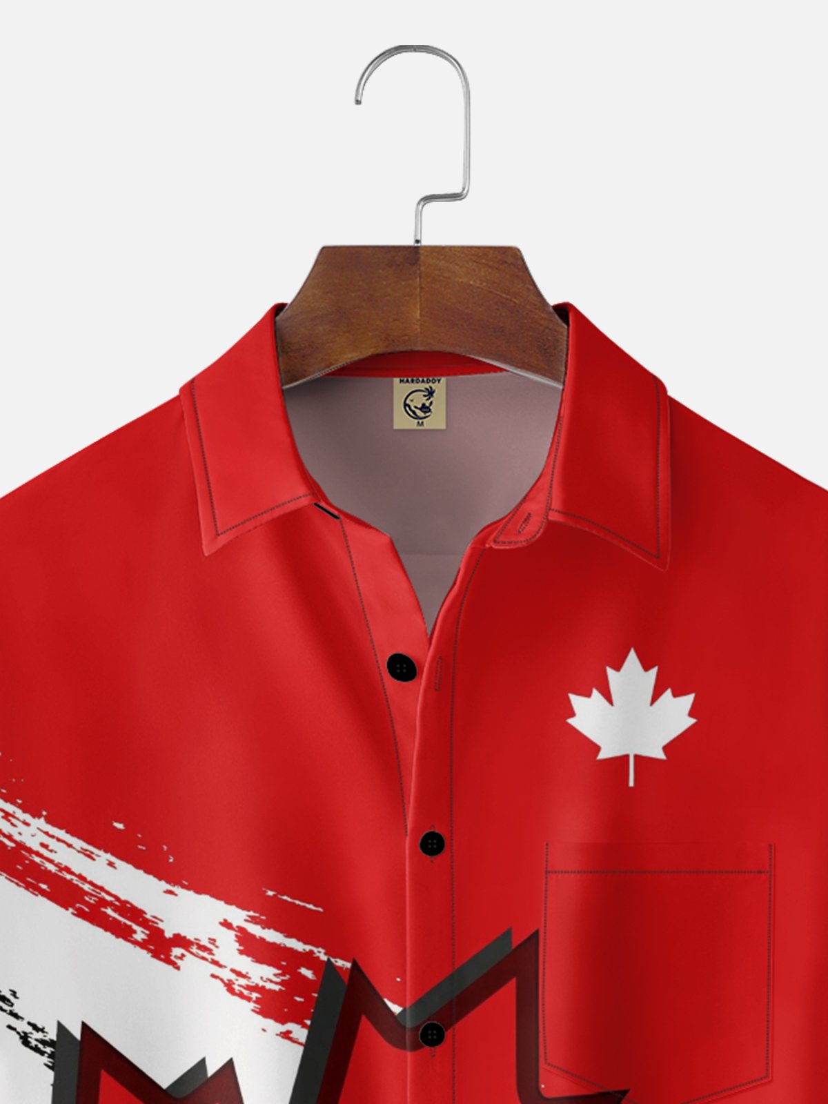 Moisture Wicking Canadian Heritage Maple Leaf Flag Chest Pocket Holiday Hawaiian Shirt