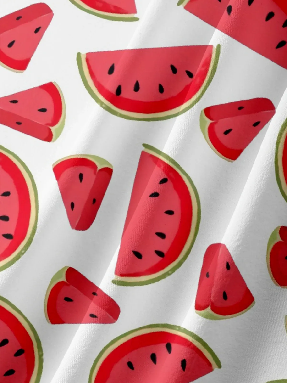 Kimprut Imut Moisture-wicking Watermelon Chest Pocket Hawaiian Shirt