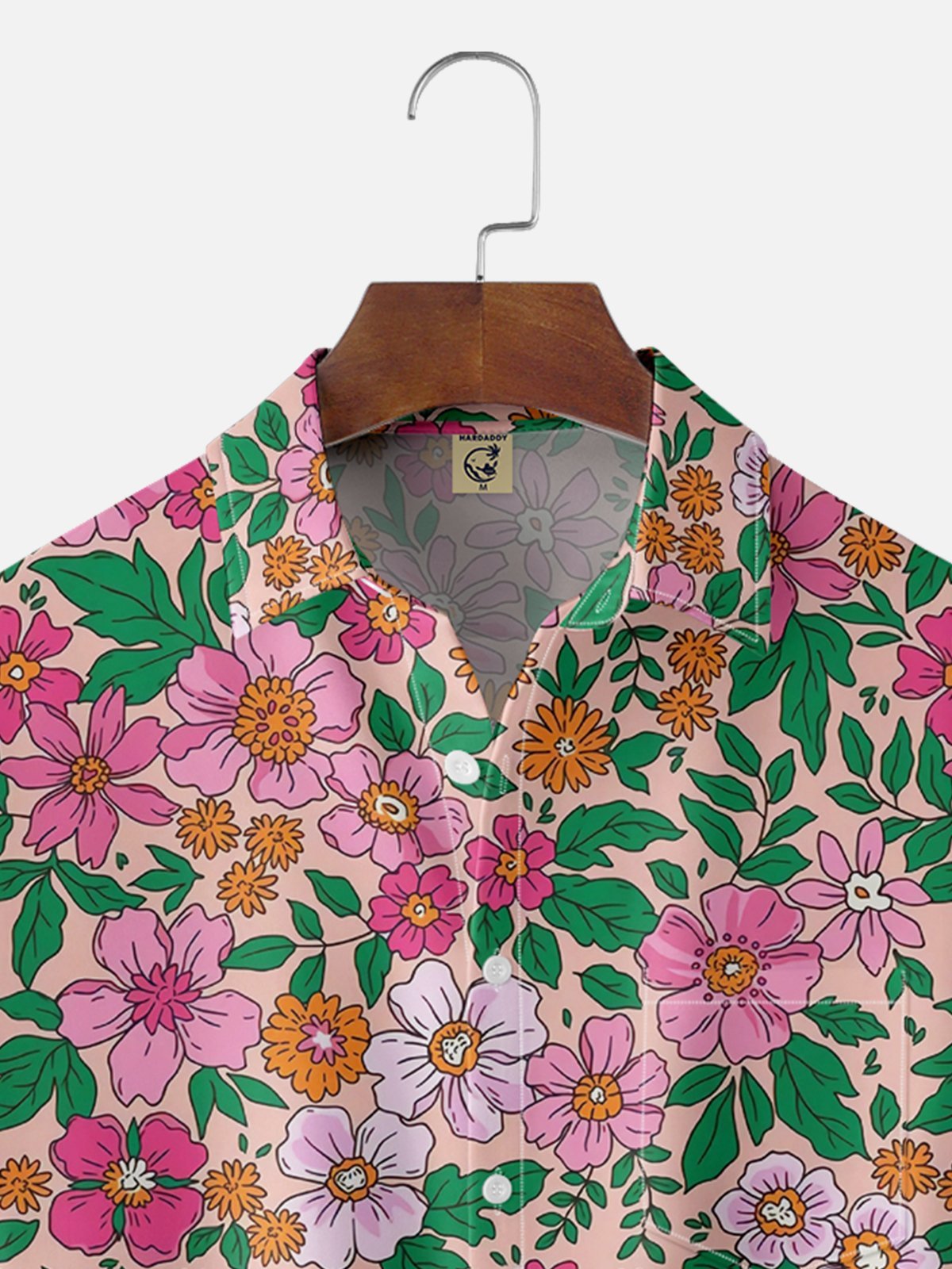 Moisture-wicking Floral Chest Pocket Hawaiian Shirt