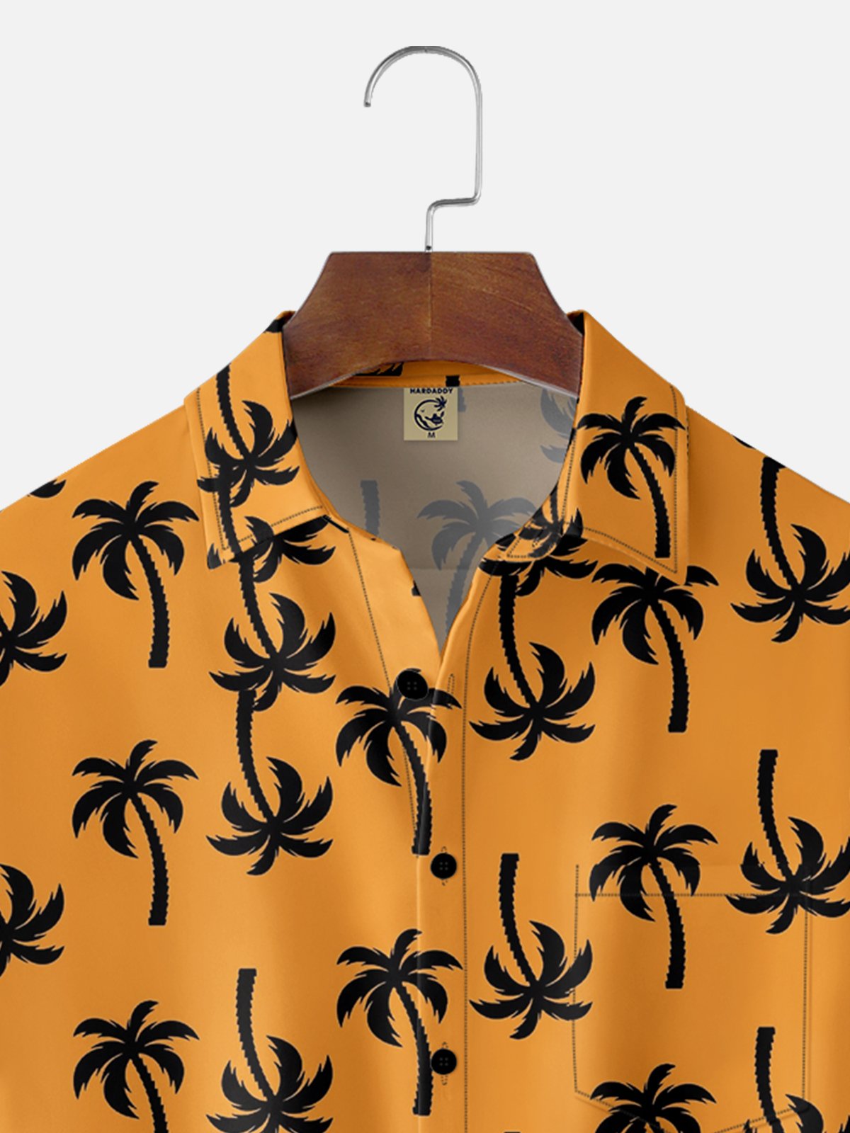 Moisture-wicking Palm Tree Chest Pocket Hawaiian Shirt