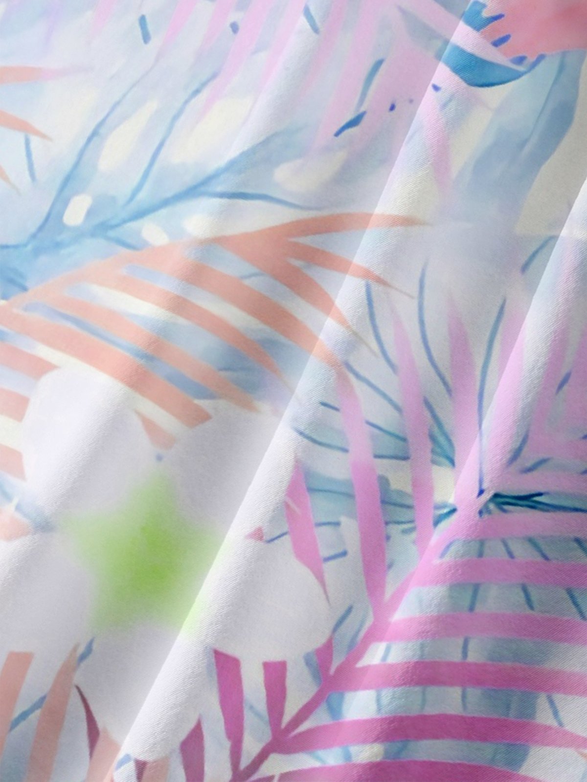 Moisture-wicking Palm Tree Hibiscus Flower Chest Pocket Hawaiian Shirt