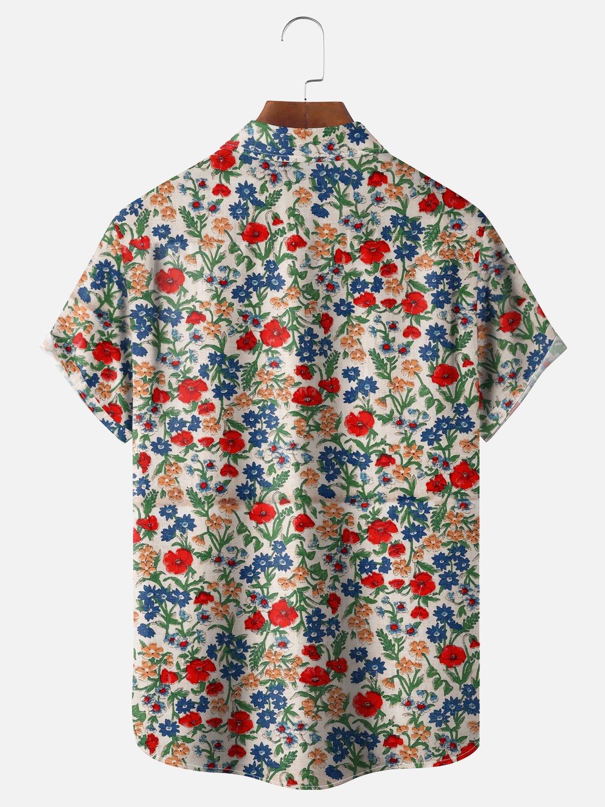 Moisture-wicking Floral Chest Pocket Hawaiian Shirt