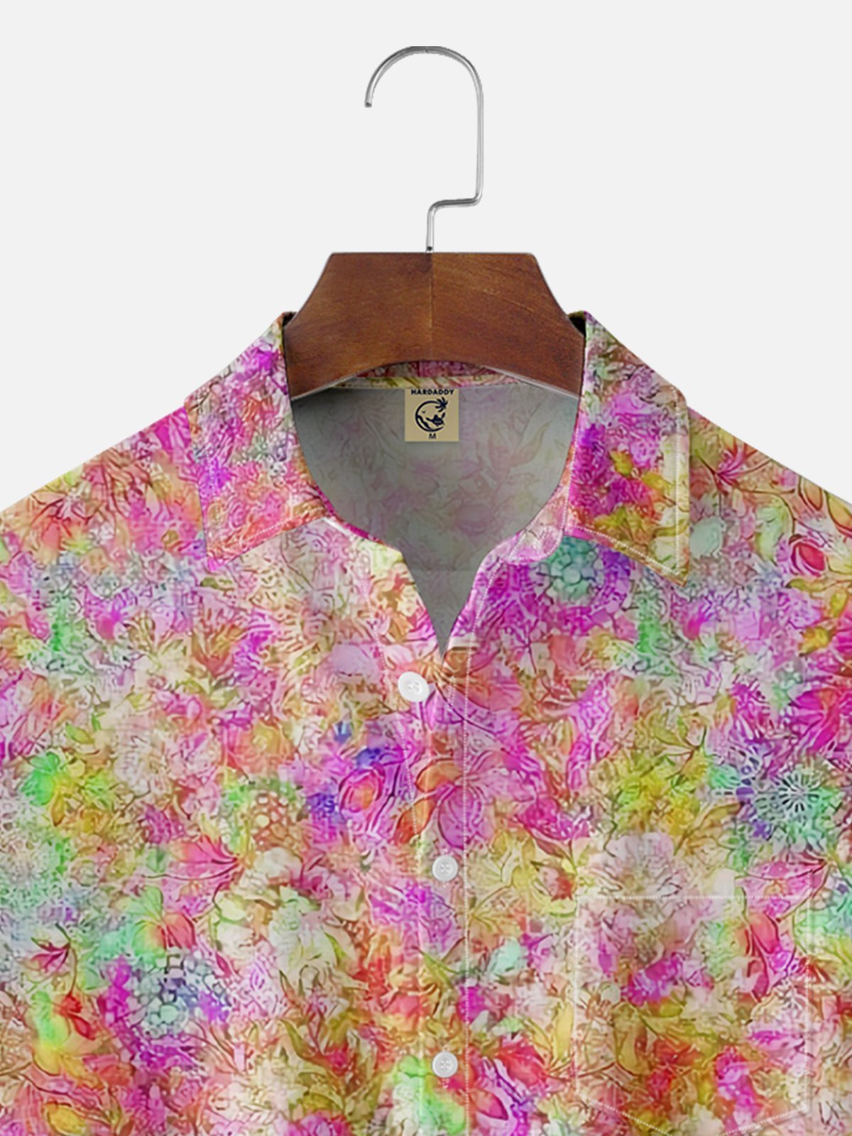 Moisture-wicking Art Floral Chest Pocket Hawaiian Shirt
