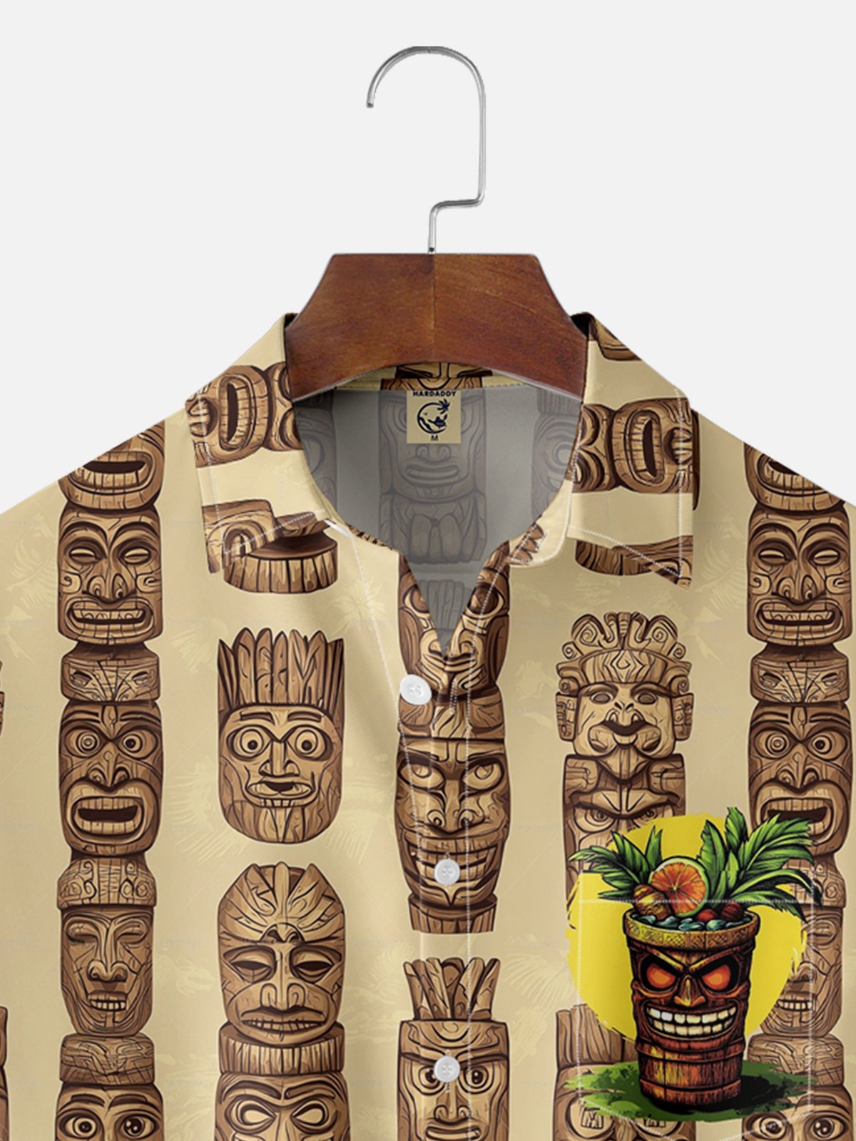 Moisture-wicking Tiki Chest Pocket Hawaiian Shirt