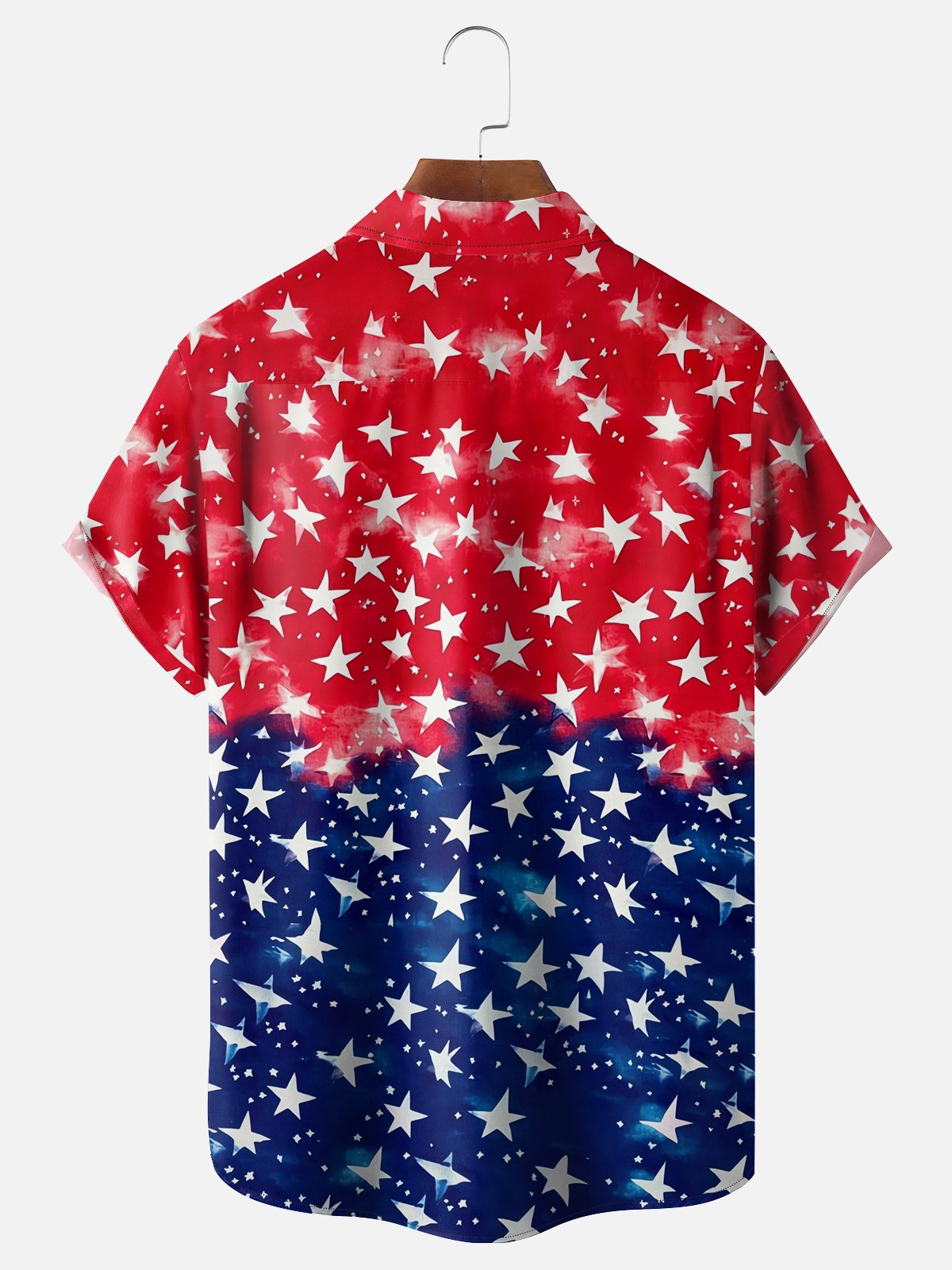 Moisture-wicking American Independence Day Memorial Day Pig Chest Pocket Casual Shirt