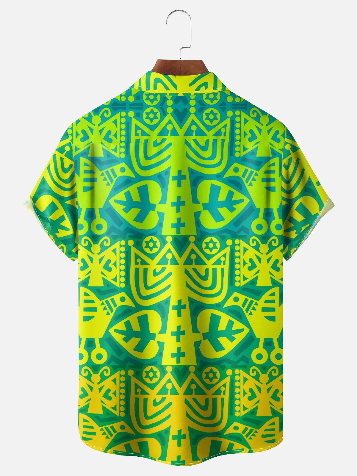 Coffee Man Moisture-wicking Tiki Hula Girl Chest Pocket Hawaiian Shirt