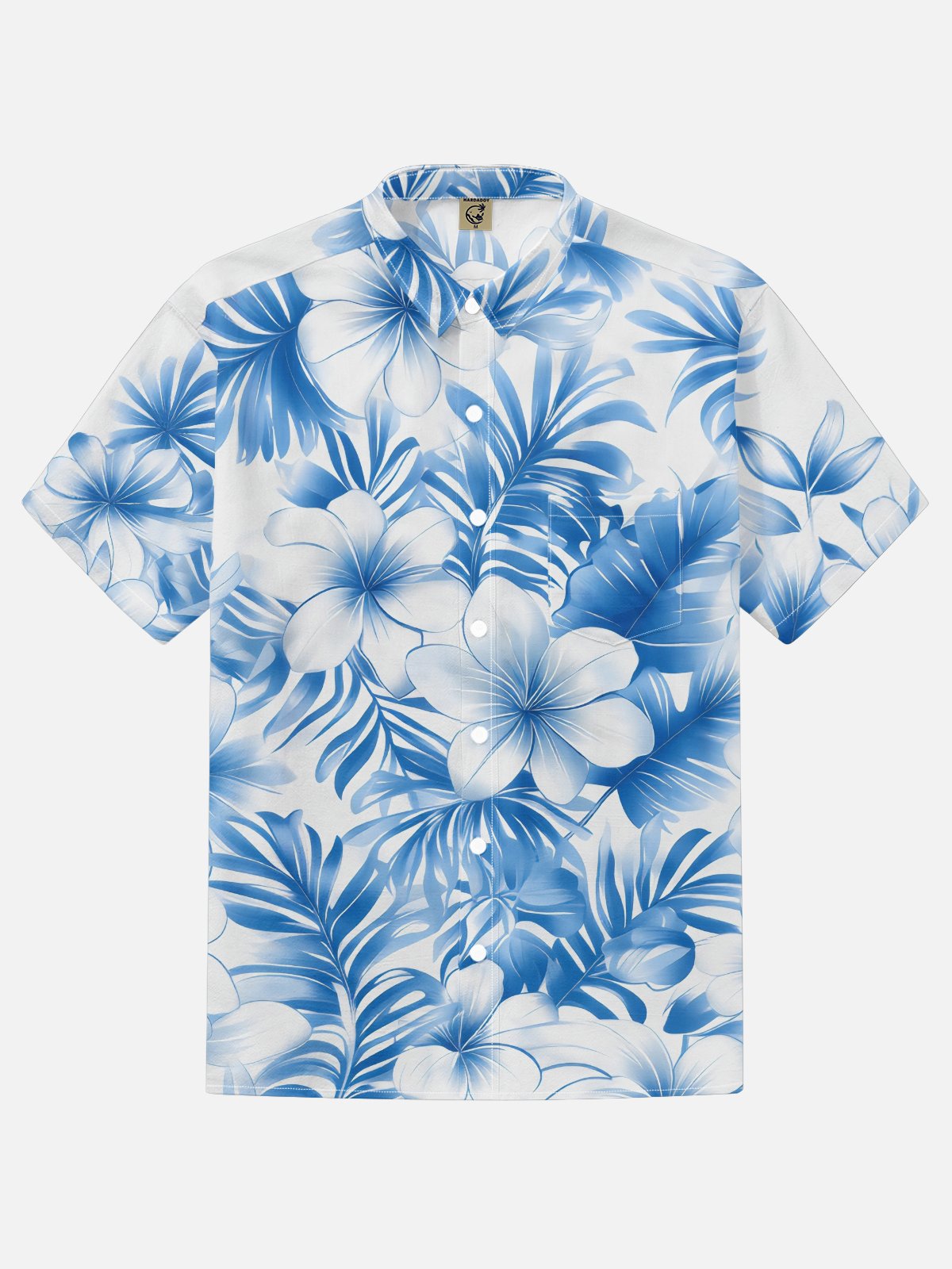 Moisture-wicking Floral Chest Pocket Hawaiian Shirt