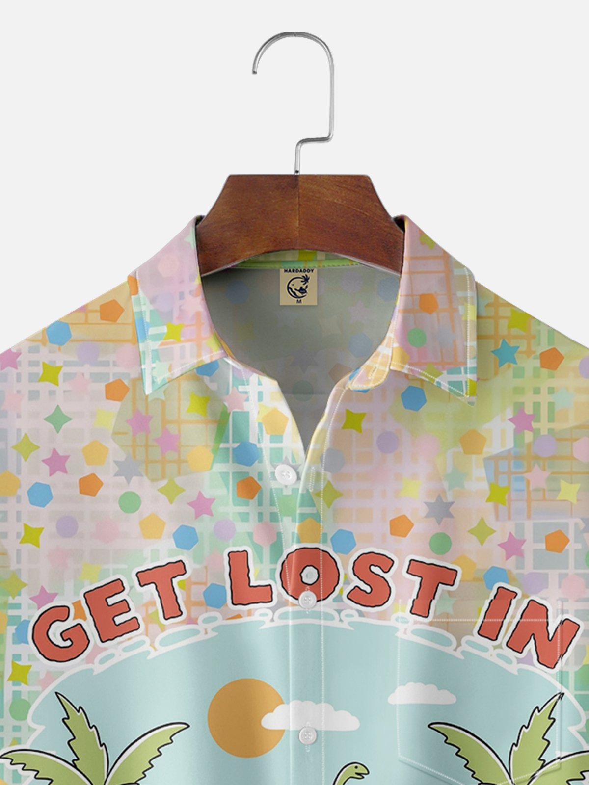 Coffee Man Moisture Wicking Alien Orangutan Coconut Tree Chest Pocket Hawaiian Shirt