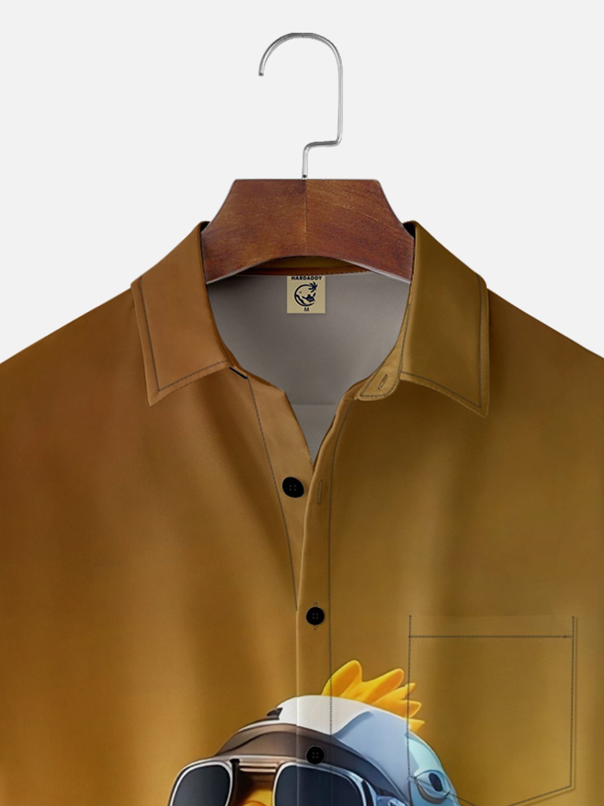 Moisture-wicking Bicycle Chicken Chest Pocket Hawaiian Shirt