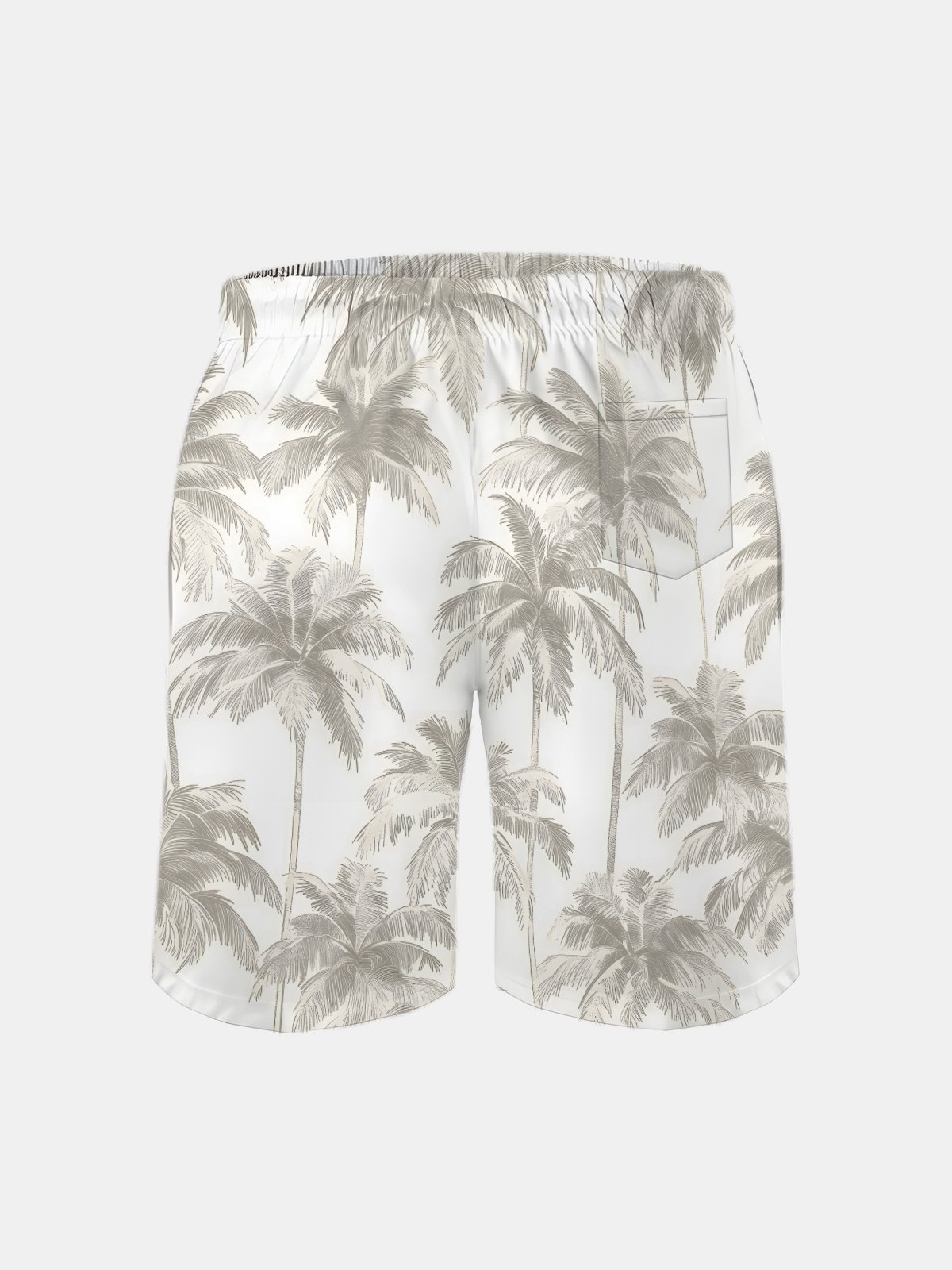 Men's Swim Trunks Hawaiian Tropical Palm Tree Beach Shorts with Pockets