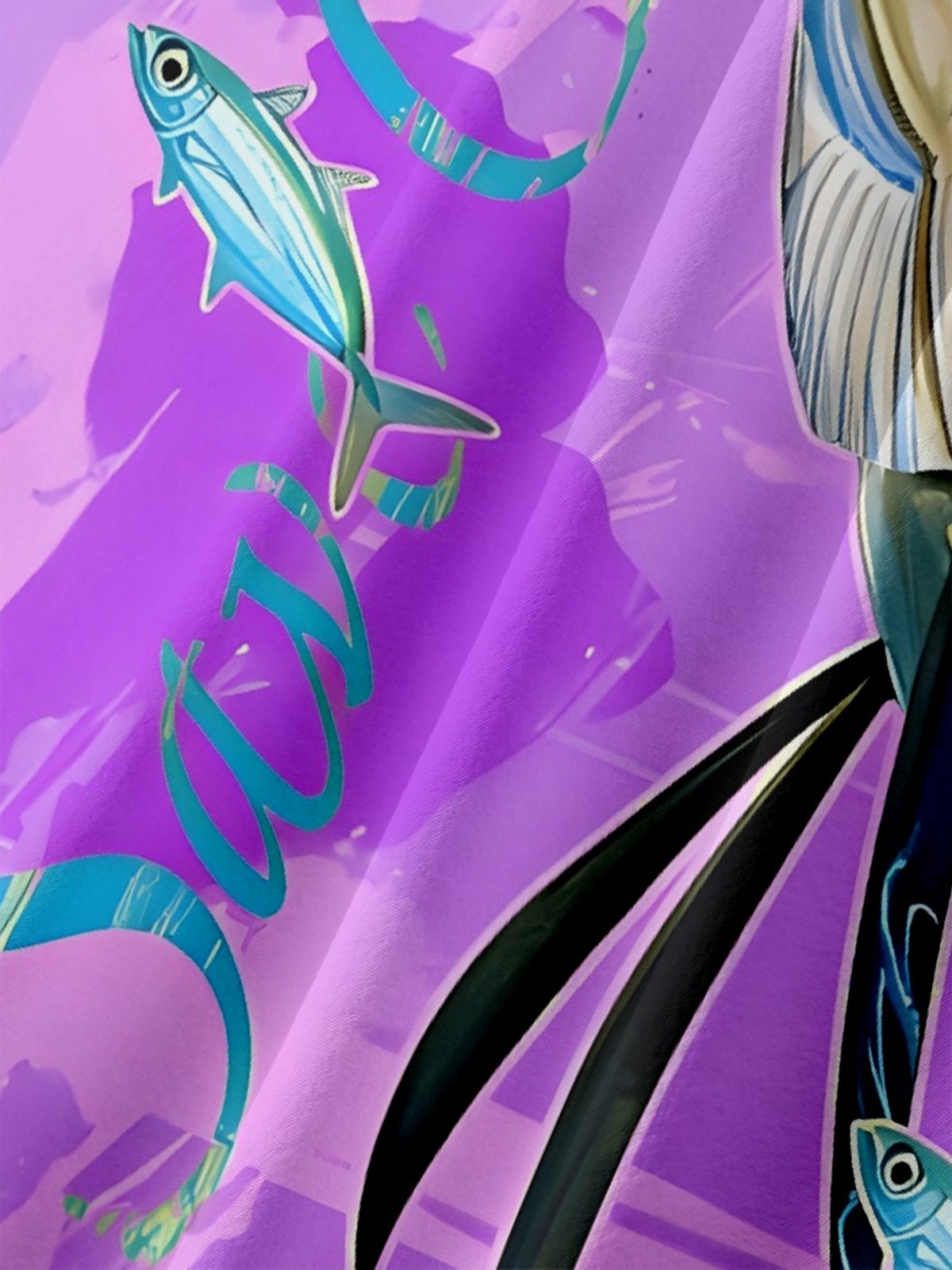 Moisture-wicking Swordfish Ocean Chest Pocket Hawaiian Shirt