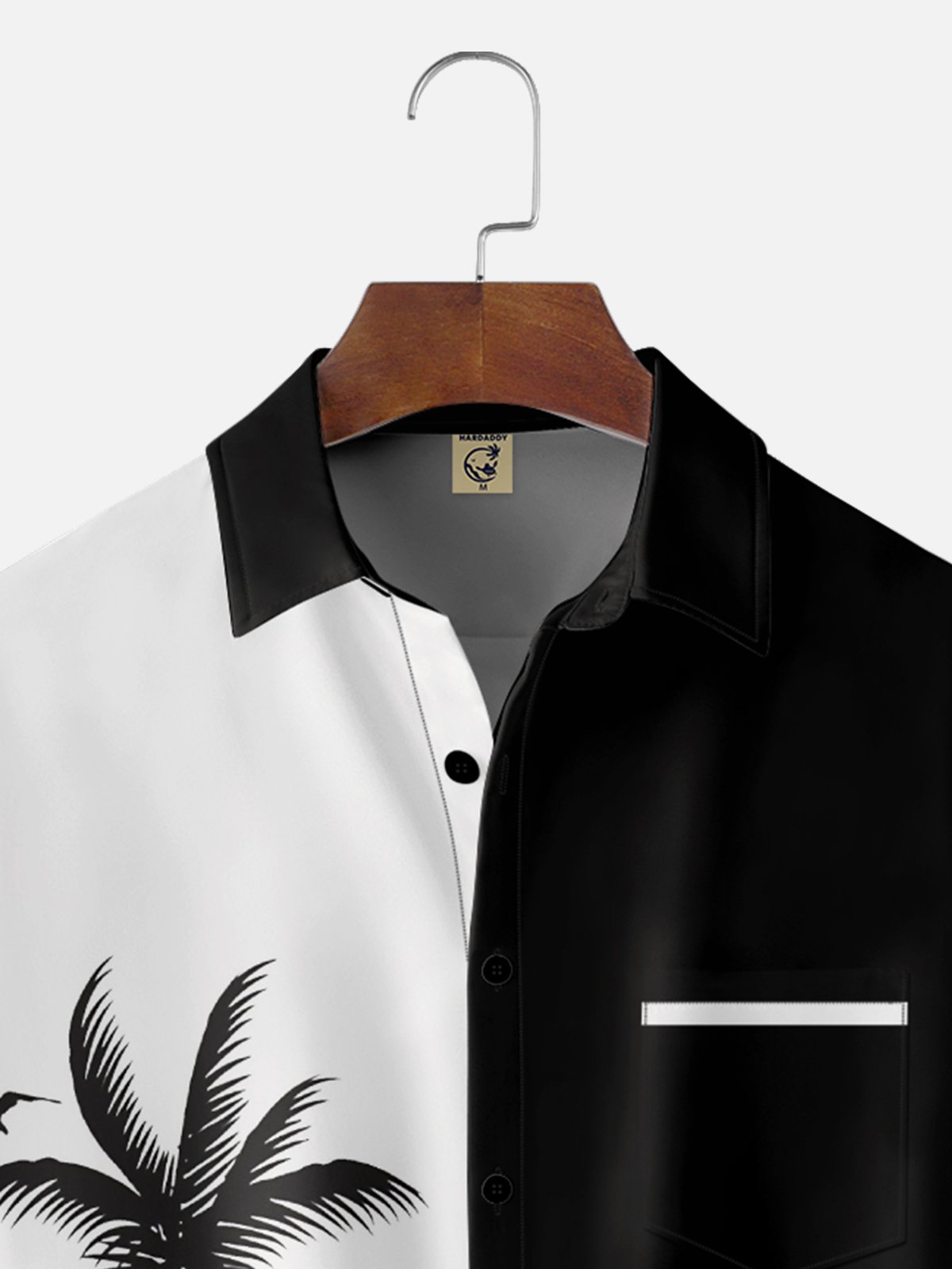 Resort Style Hawaiian Series Coconut Tree Element Lapel Short-Sleeved Printed Shirt Top