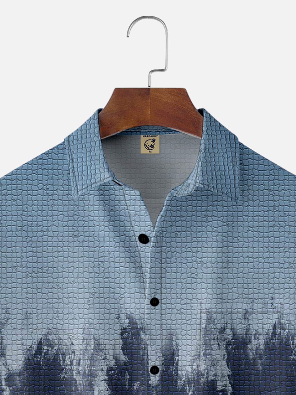 Moisture-wicking Gradient Color Geomatric Chest Pocket Casual Shirt