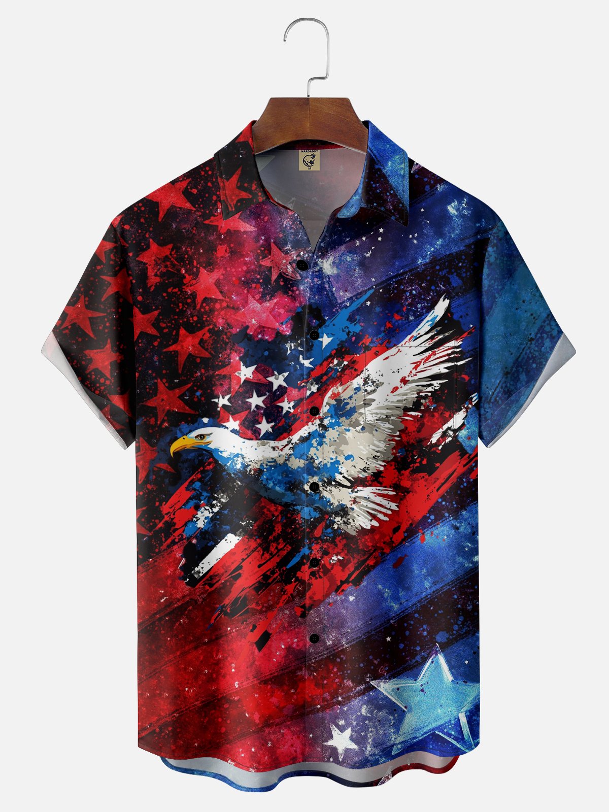 Moisture-wicking American Independence Day Memorial Day Chest Pocket Casual Shirt