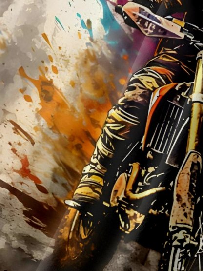 Father‘s Day Superpapa Racing Motorcycle Chest Pocket Hawaiian Shirt