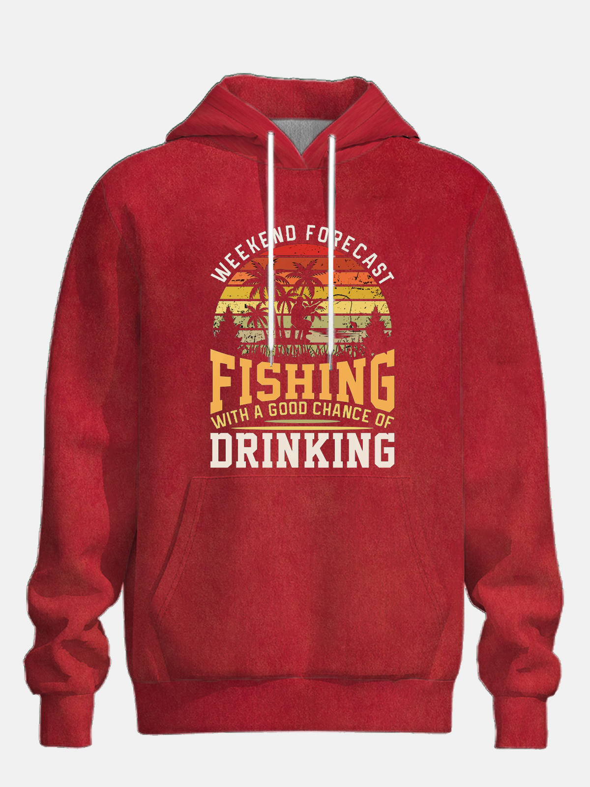 Vintage Hawaiian Coconut Tree Fishing Hoodie Sweatshirt