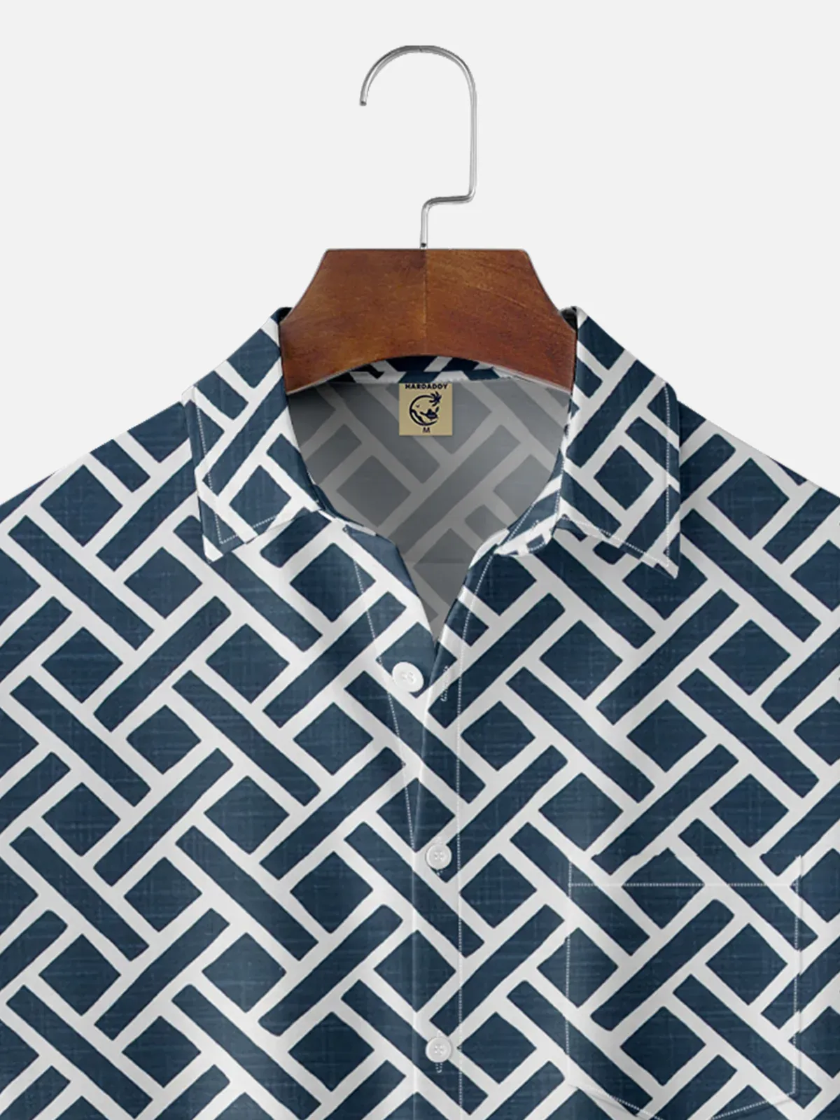 Moisture-wicking Geomatric Chest Pocket Casual Shirt