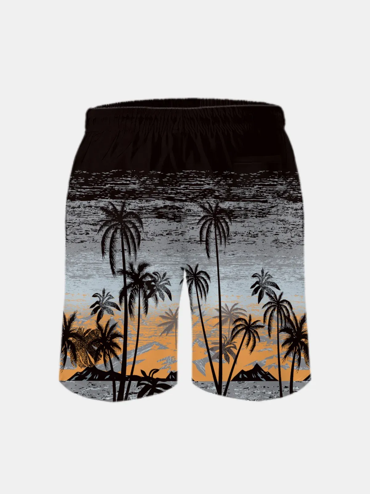 Men's Swim Trunks Hawaiian Tropical Palm Tree Beach Shorts with Pockets