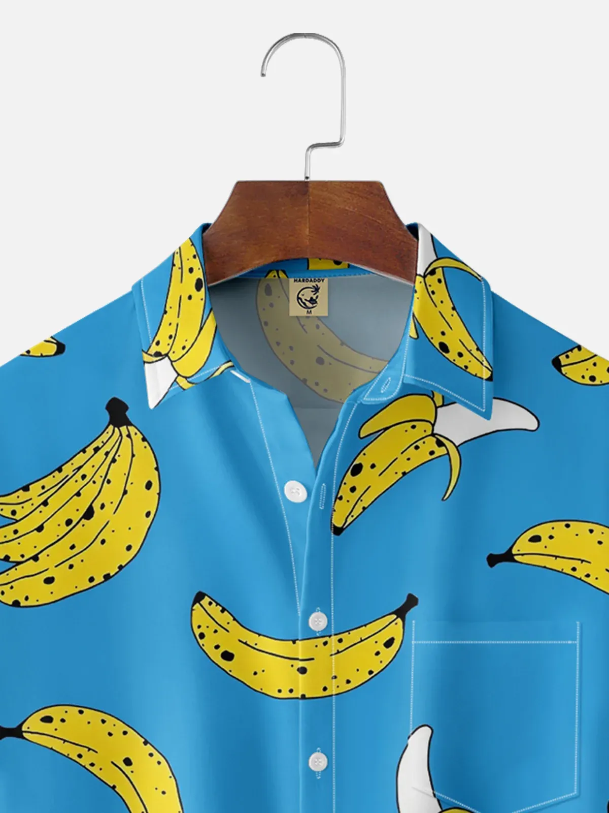 Moisture-wicking Fruit Banana Chest Pocket Hawaiian Shirt