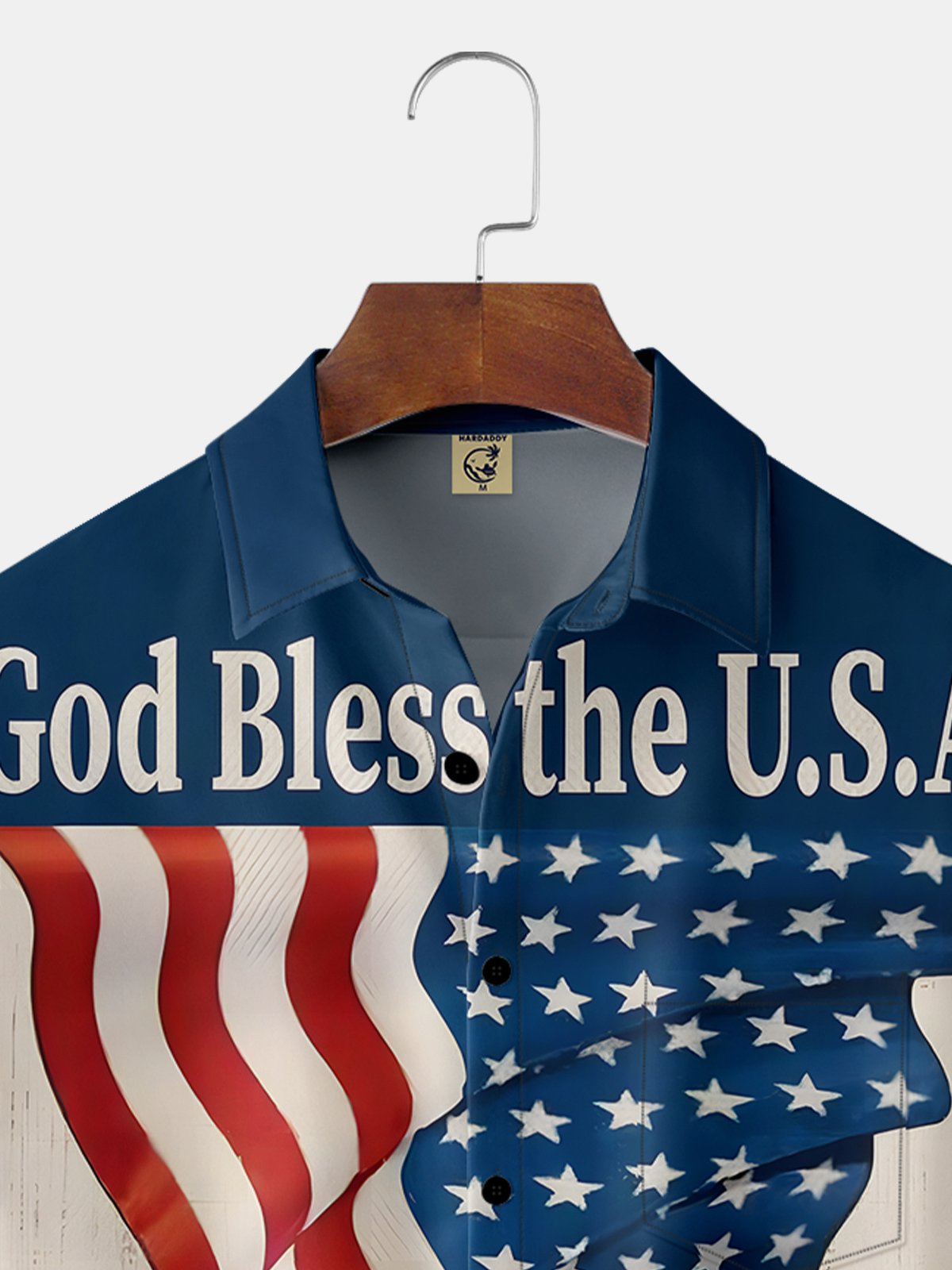 Moisture-wicking Memorial Day Chest Pocket Hawaiian Shirt