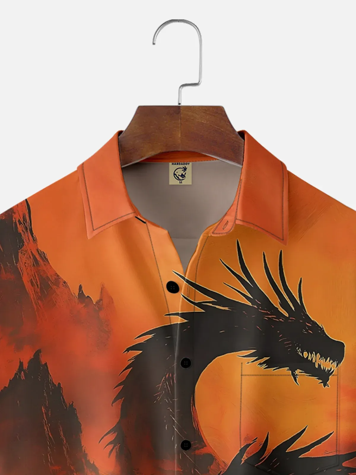 Moisture Wicking Ukiyo-e Samurai Dragon Chest Pocket Hawaiian Shirt