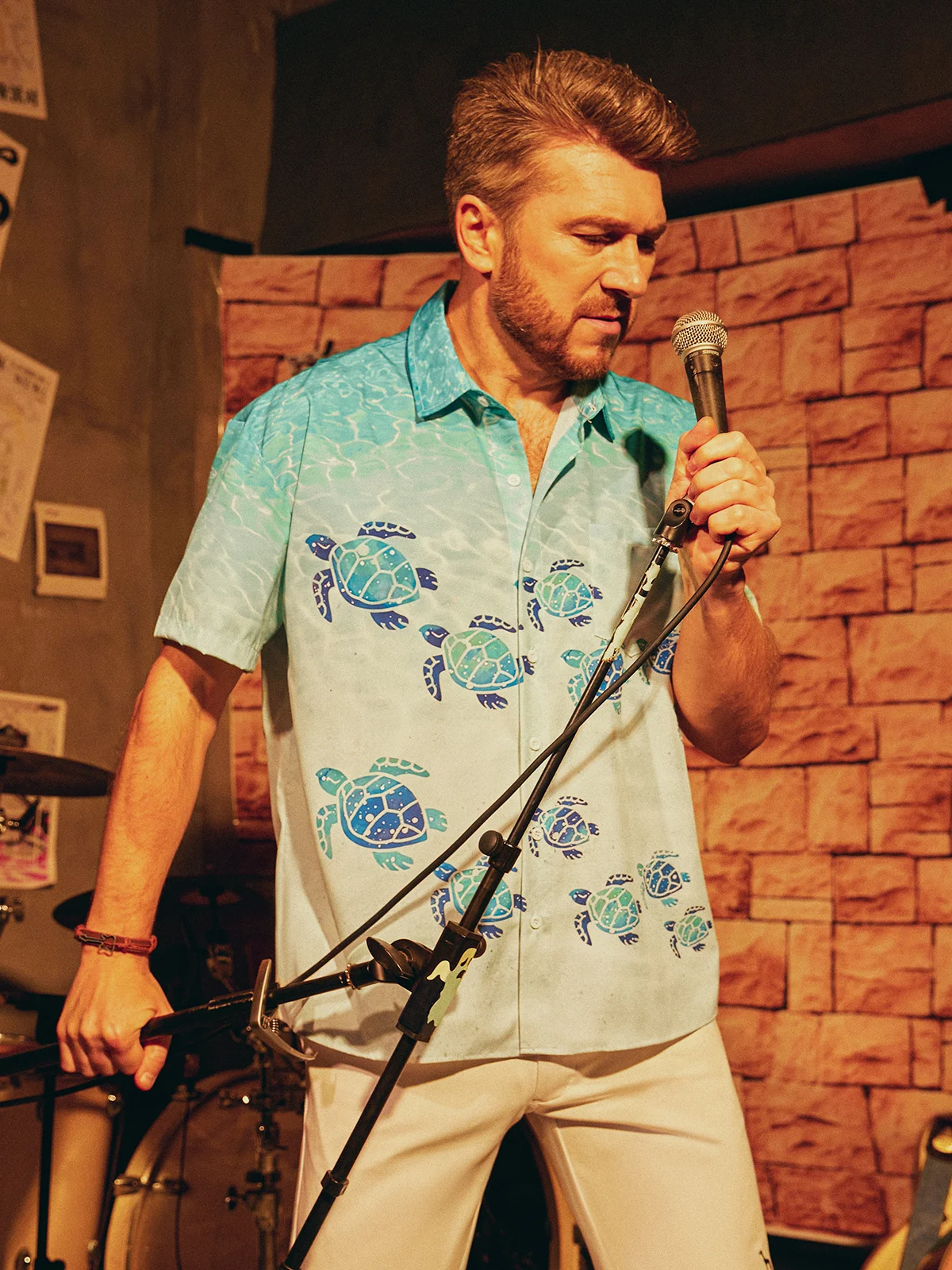 Sea Turtle Chest Pocket Short Sleeve Hawaiian Shirt