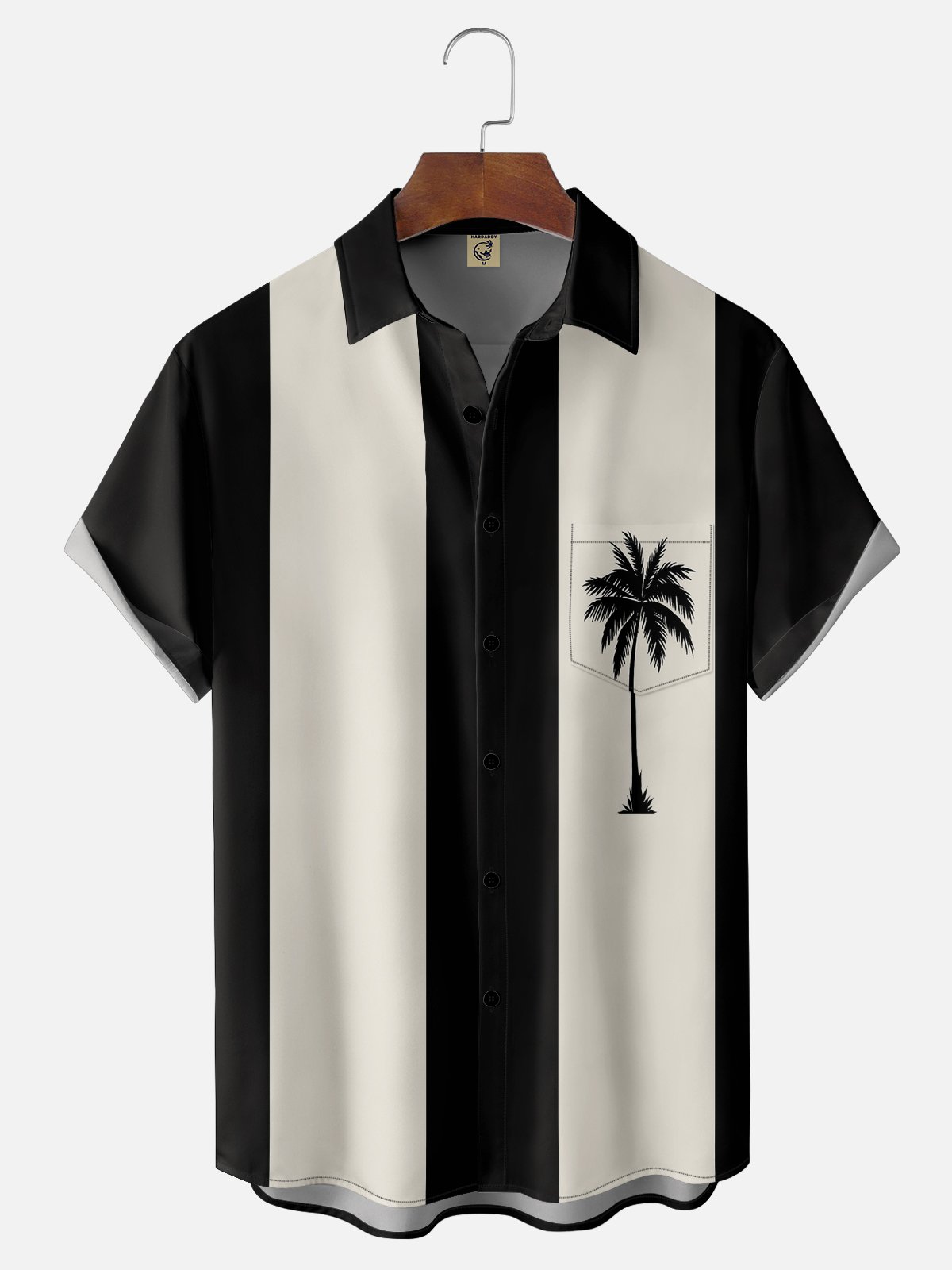 Mens Billiard Shirt Coconut Tree Print Breathable Casual Hawaiian Shirt