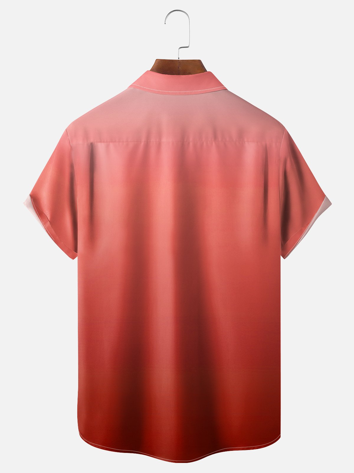 Tall Size Moisture-wicking Gradient Color Chest Pocket Hawaiian Shirt