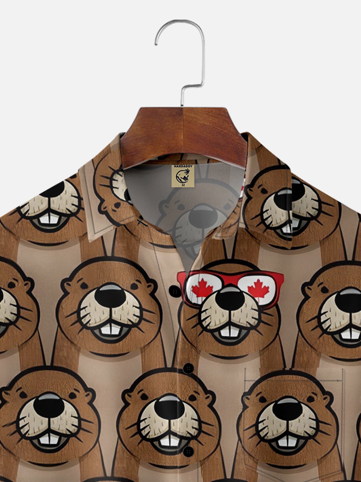 Moisture-wicking Canada Day Animal Maple Leaf Chest Pocket Hawaiian Shirt