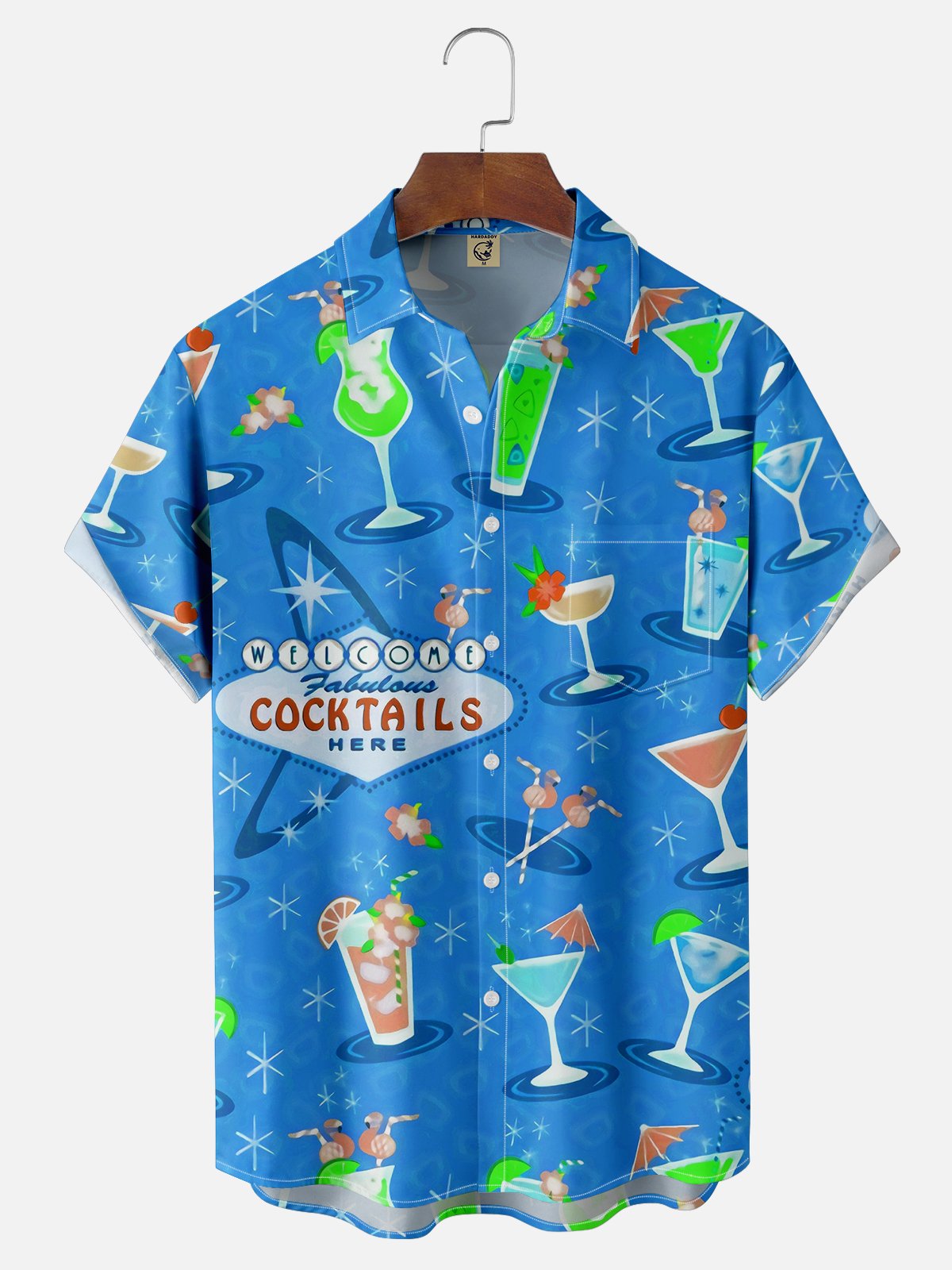 Cocktail Chest Pocket Short Sleeve Hawaiian Shirts