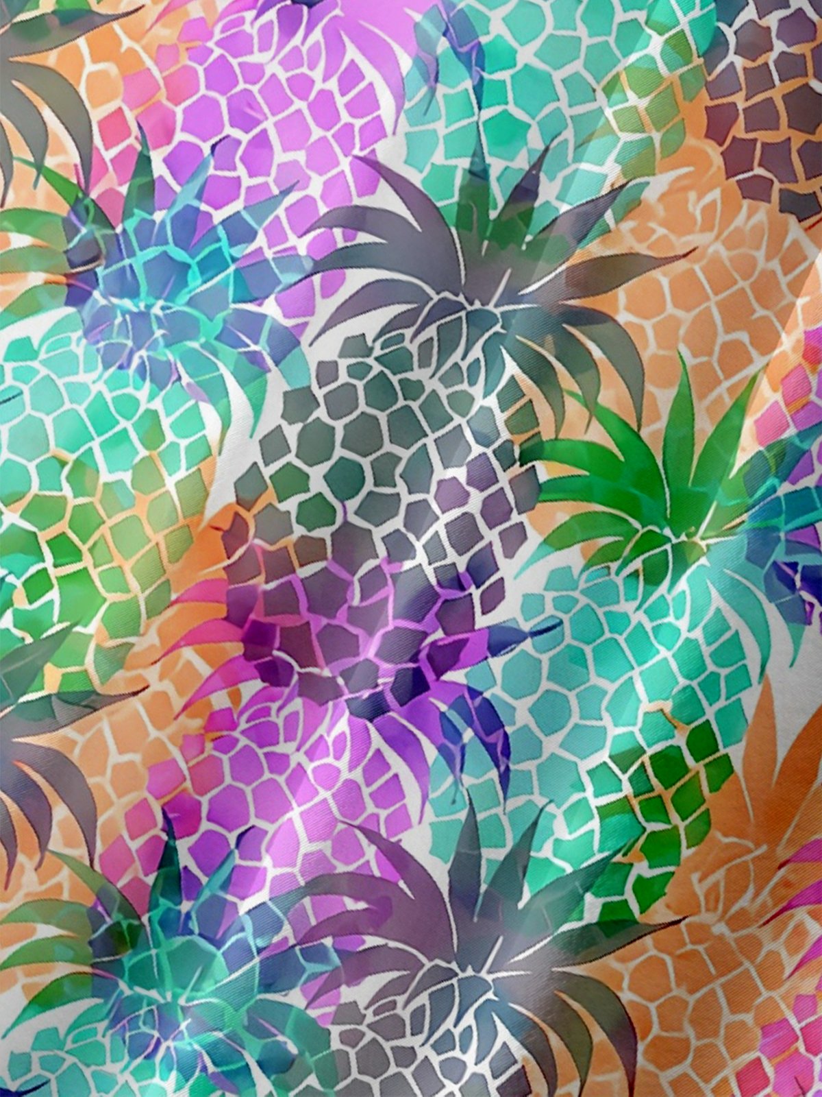 Moisture-wicking Dream Pineapple Chest Pocket Hawaiian Shirt