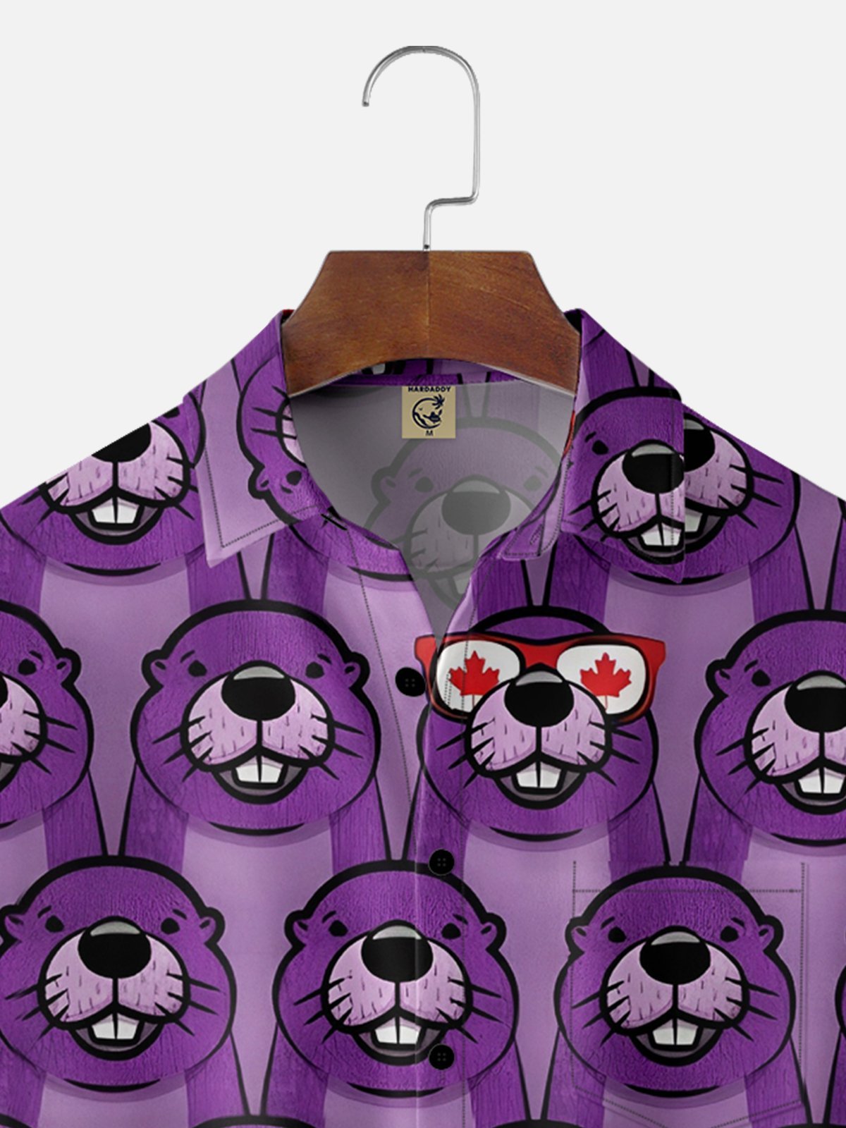 Moisture-wicking Canada Day Animal Maple Leaf Chest Pocket Hawaiian Shirt