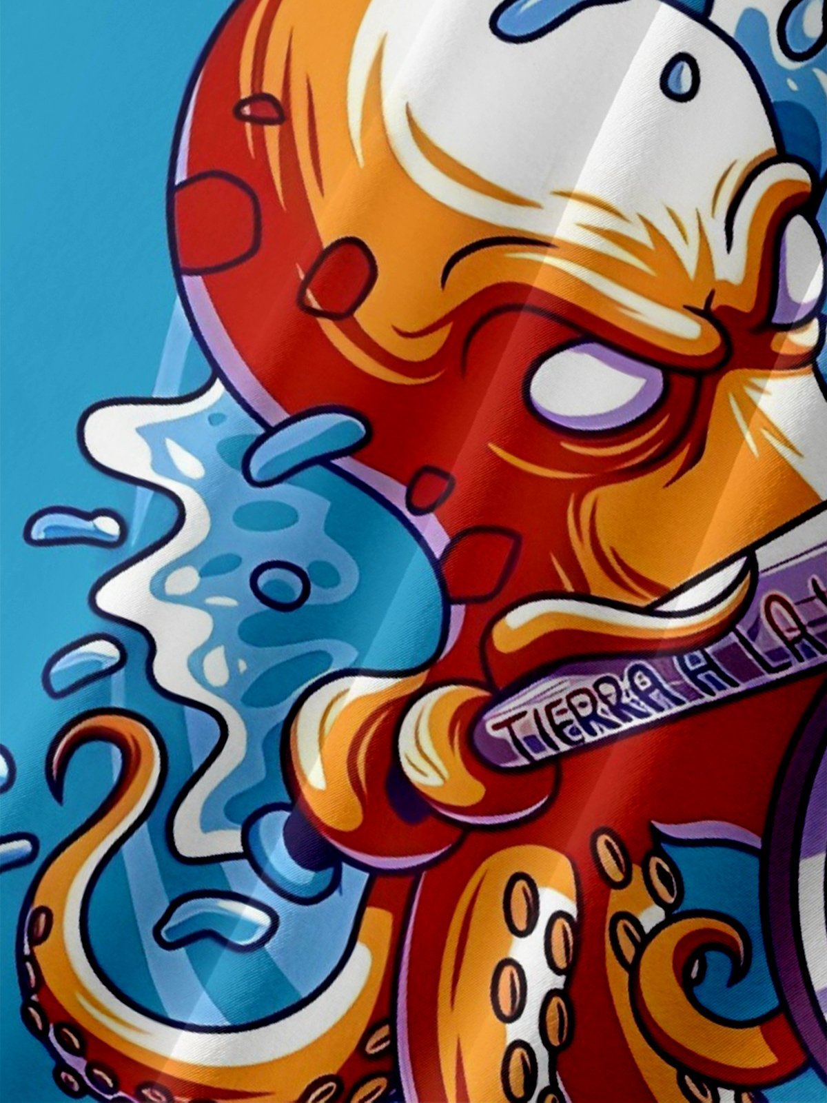 Marine Life Octopus Moisture-wicking Chest Pocket Hawaiian Shirt