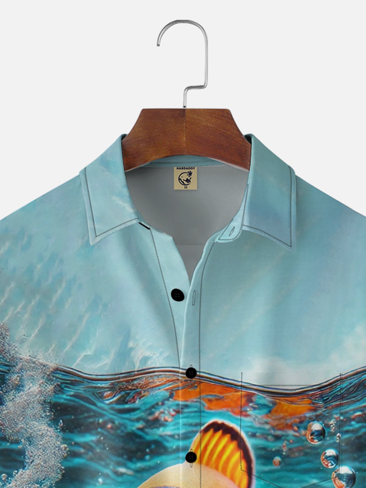 Moisture-Wicking  Fun Clownfish Chest Pocket Holiday Hawaiian Shirt